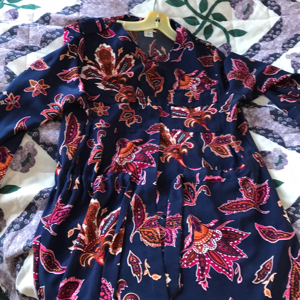 Printed style long sleeves dress